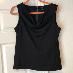 Black scoop neck sleeveless top